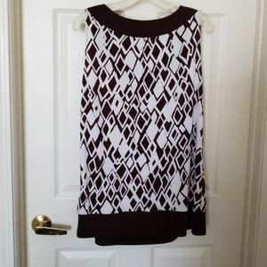 Avenue Tops - AVENUE NWT BROWN/WHITE SEQUIN & BEADED TOP Avenue Tops - AVENUE NWT BROWN/WHITE SEQUIN & BEADED TOP